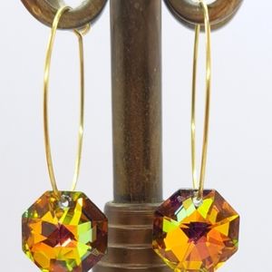 Gorgeous Volcano crystal dangle earrings